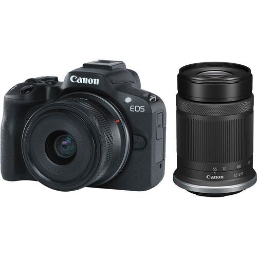 Máquina Fotográfica Mirrorless Câmara Fotográfica Canon Mirrorless EOS R50 + RF-S 18-45 IS STM + RF-S 55-210 STM